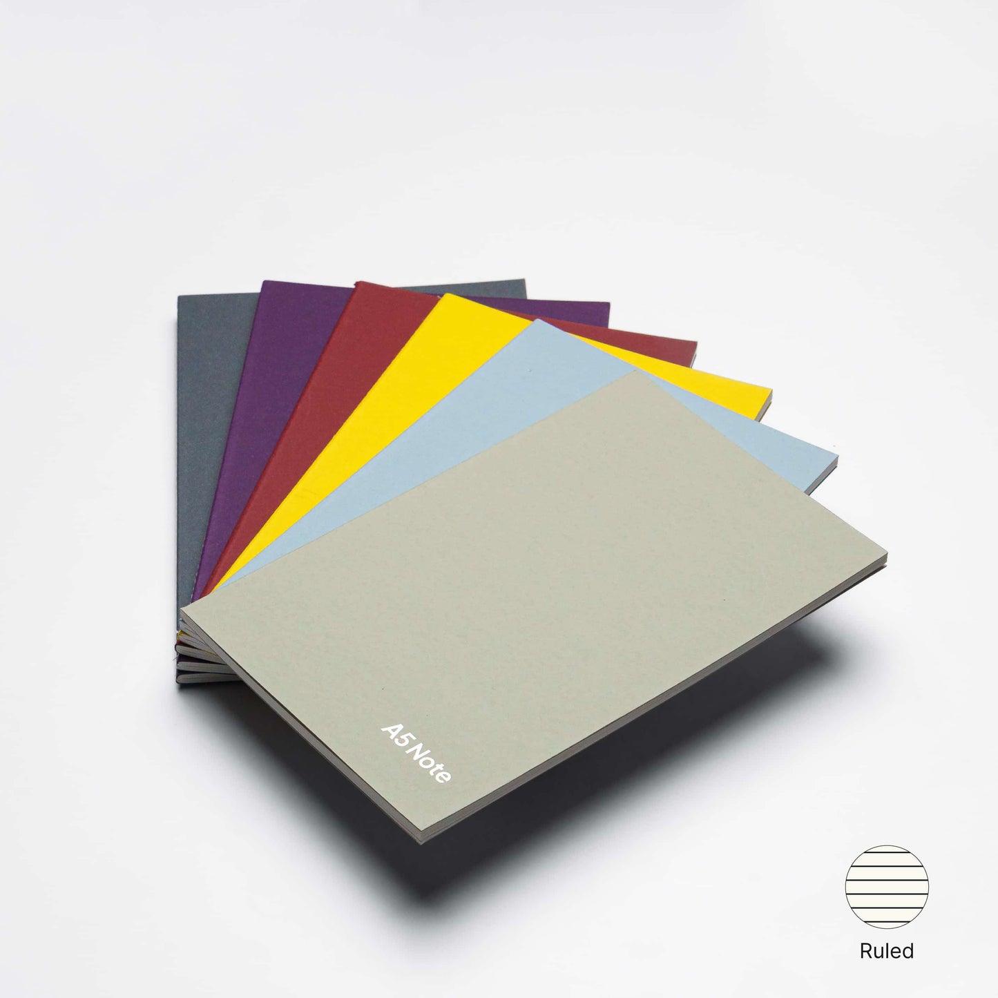 A5 Note Ruled by Roda In 6 Color Set. Colour Collection. 64 Pages. Rodanotes / Roda Notes